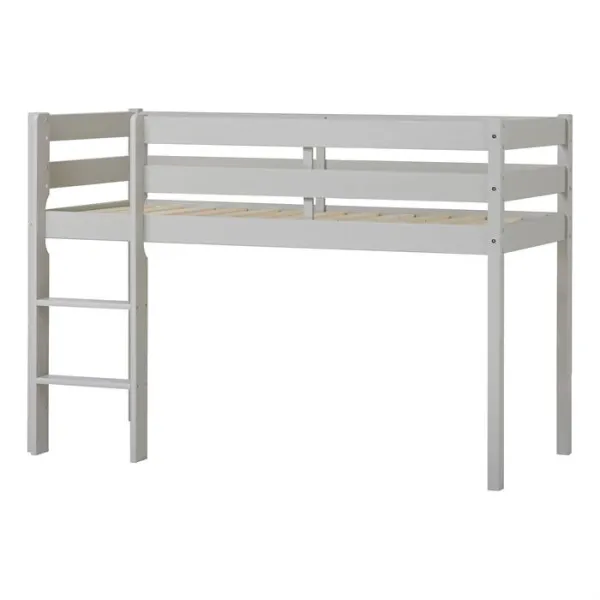 Hoppekids ECO Comfort halbhohes Bett 90x200 cm - Dove Grey
