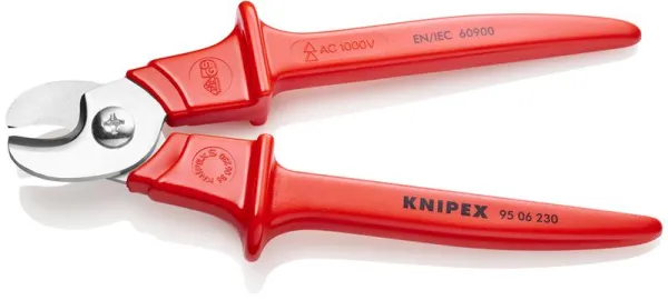 Knipex Kabelschere, Griff kunststoffisoliert, VDE-geprüft, 230 mm